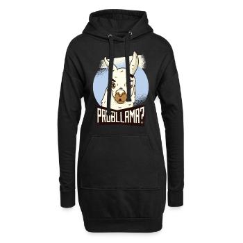 Lama Problem Lustig No Probllama Geschenk Geek Süß - Hoodie-Kleid - Schwarz - Vorne