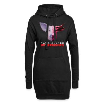 vegan - Hoodie-Kleid - Schwarz - Vorne