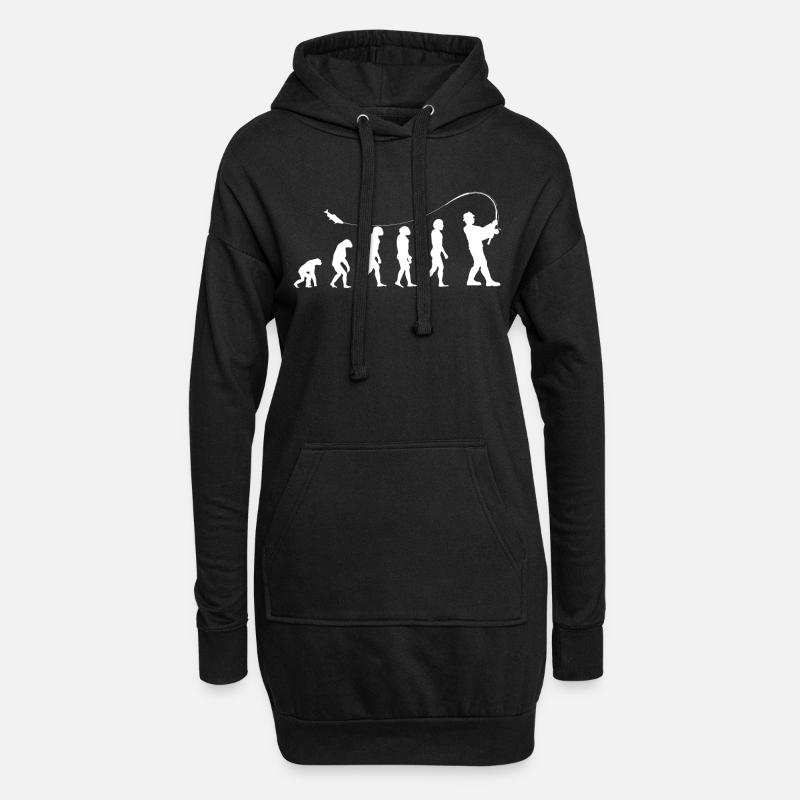 Fischer Evolution | pêche - Sweat-shirt à capuche long Femme - noir
