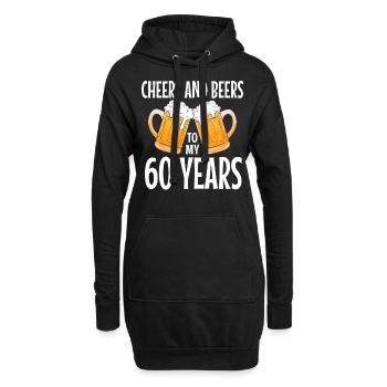 60. Geburtstag - Hoodie-Kleid - Schwarz - Vorne