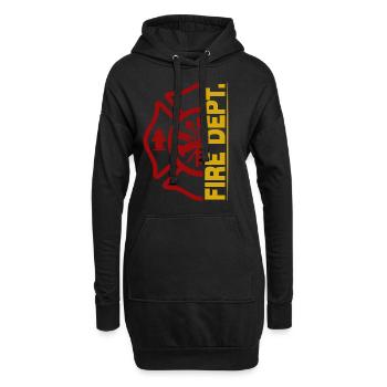 Service d'incendie - Service d'incendie - Sweat-shirt à capuche long Femme - noir - Devant