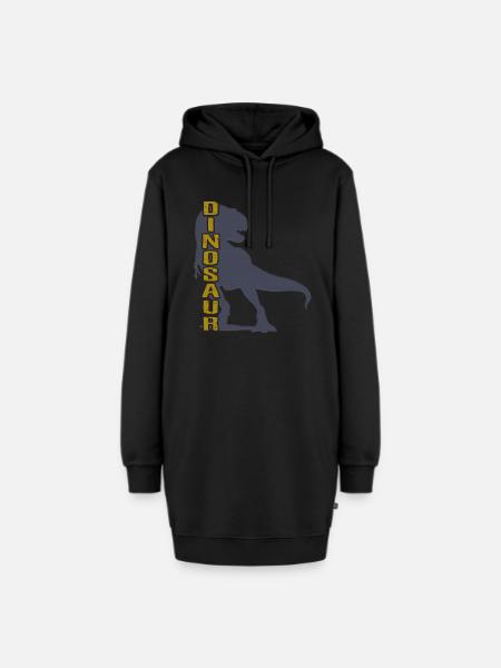 Dinosaur - dinosaurs - Hoodie Dress - black