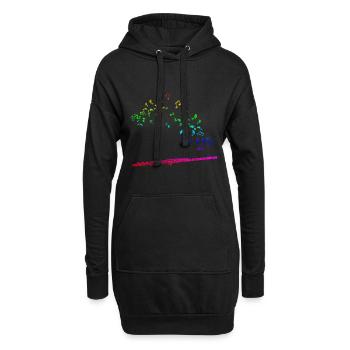 Flute Musique Classique - Sweat-shirt à capuche long Femme - noir - Devant