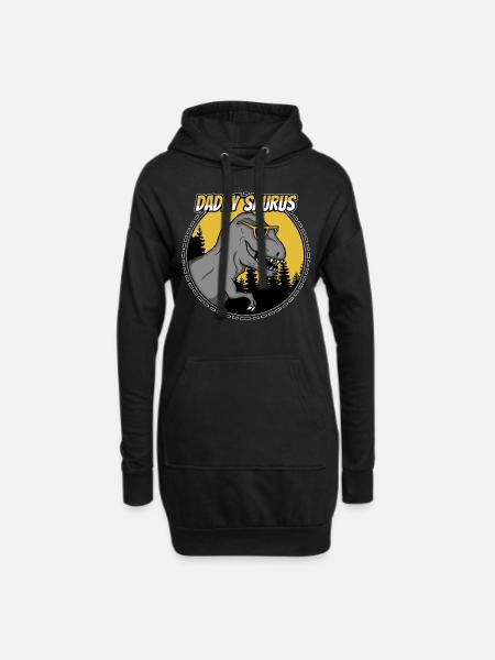 Cadeau de dinosaure fête des pères papa TRex T-Rex - Sweat-shirt à capuche long Femme - noir