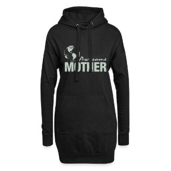 Awesome mother - Ehrfürchtige Mutter - Hoodie-Kleid - Schwarz - Vorne