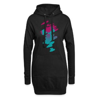 Peintre en art - peintre en art - Sweat-shirt à capuche long Femme - noir - Devant