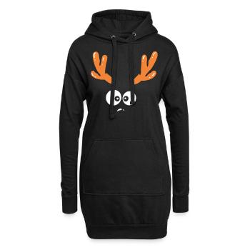renne - Sweat-shirt à capuche long Femme - noir - Devant