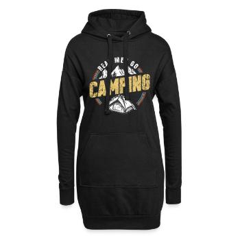 Camping - Hoodie-Kleid - Schwarz - Vorne