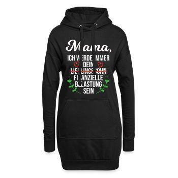 Muttertag Geschenk Sohn Finanzielle Belastung Mama - Hoodie-Kleid - Schwarz - Vorne