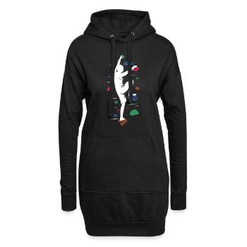 Grimpeurs grimper en salle - Sweat-shirt à capuche long Femme - noir - Devant