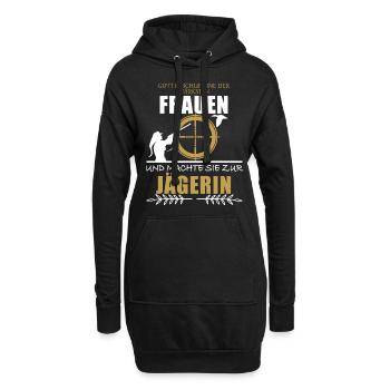 Chemise de chasseuse • Saison de chasse • Cadeau de chasse - Sweat-shirt à capuche long Femme - noir - Devant