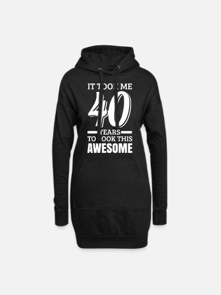 40th birthday - Hoodie Dress - black