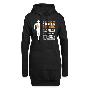 6 étapes de marathon course à pied - Sweat-shirt à capuche long Femme - noir - Devant