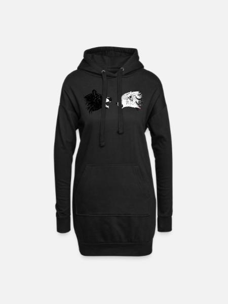 Wolf unf Bär - Hoodie-Kleid - Schwarz