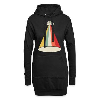 Außerirdisches UFO Außerirdische - Hoodie-Kleid - Schwarz - Vorne