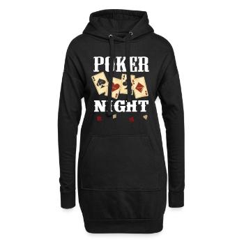 Poker Nacht - Hoodie-Kleid - Schwarz - Vorne