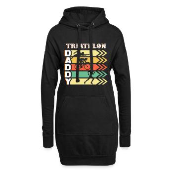 Idée Cadeau Triathlon Papa Papa Papa Triathlète - Sweat-shirt à capuche long Femme - noir - Devant