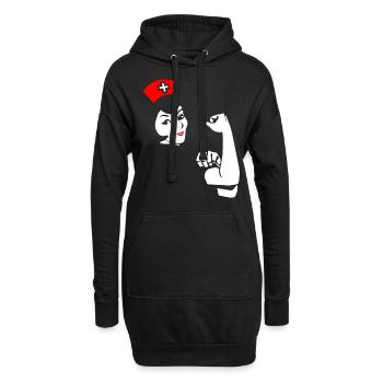 Infirmière femme forte cadeau drôle - Sweat-shirt à capuche long Femme - noir - Devant