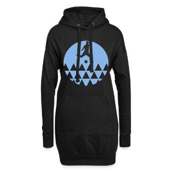 Fußball Fußballspieler Blau - Hoodie-Kleid - Schwarz - Vorne