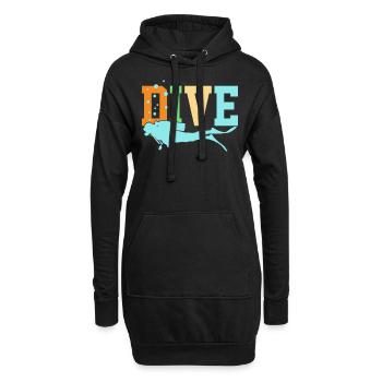 Tauchen Tauchen - Hoodie-Kleid - Schwarz - Vorne