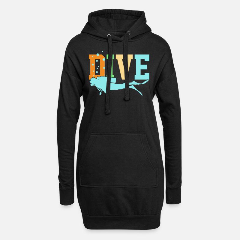 Plongée plongée plongée - Sweat-shirt à capuche long Femme - noir