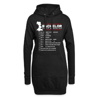 Junggeselle Liste - Hoodie-Kleid - Schwarz - Vorne