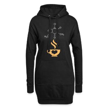 Koffein Molekül Kaffee Wissenschaft Nerd - Hoodie-Kleid - Schwarz - Vorne