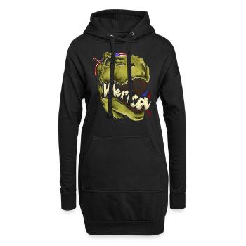 Merica T Rex - Patriotischer amerikanischer Trex-Dinosaurier - Hoodie-Kleid - Schwarz - Vorne