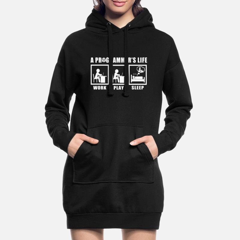 Das Leben eines Programmierers Spruch Geschenkidee Hoodie-Kleid
