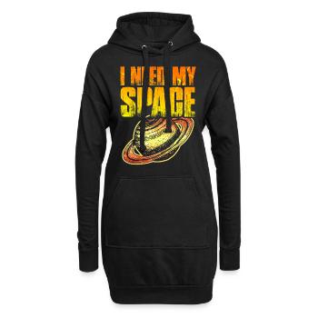 Design cool saturn - Sweat-shirt à capuche long Femme - noir - Devant