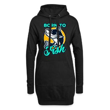 Angeln Angler Fischen Fischer - Hoodie-Kleid - Schwarz - Vorne