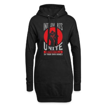 Introverts Unite Introvertierte Menschen introvert - Hoodie-Kleid - Schwarz - Vorne