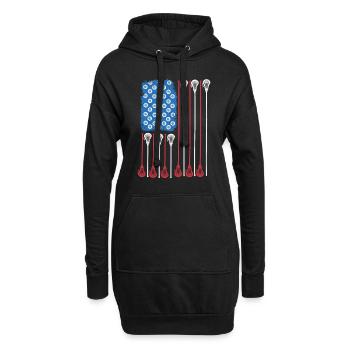 Lacrosse Lacross Lacrossespieler USA Flagge - Hoodie-Kleid - Schwarz - Vorne
