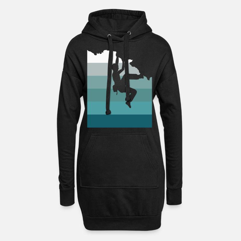 Klettern Bouldern - Hoodie-Kleid - Schwarz