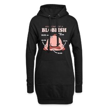 Blobfish - Hoodie Dress - black - Front