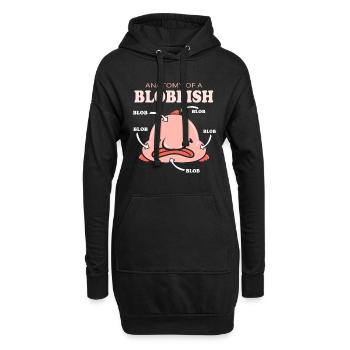 Blobfish Deep Sea Grumpy Introverted Gift - Hoodie Dress - black - Front