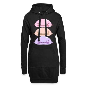 Blobfish Deep Sea Grumpy Introverted Gift - Hoodie Dress - black - Front