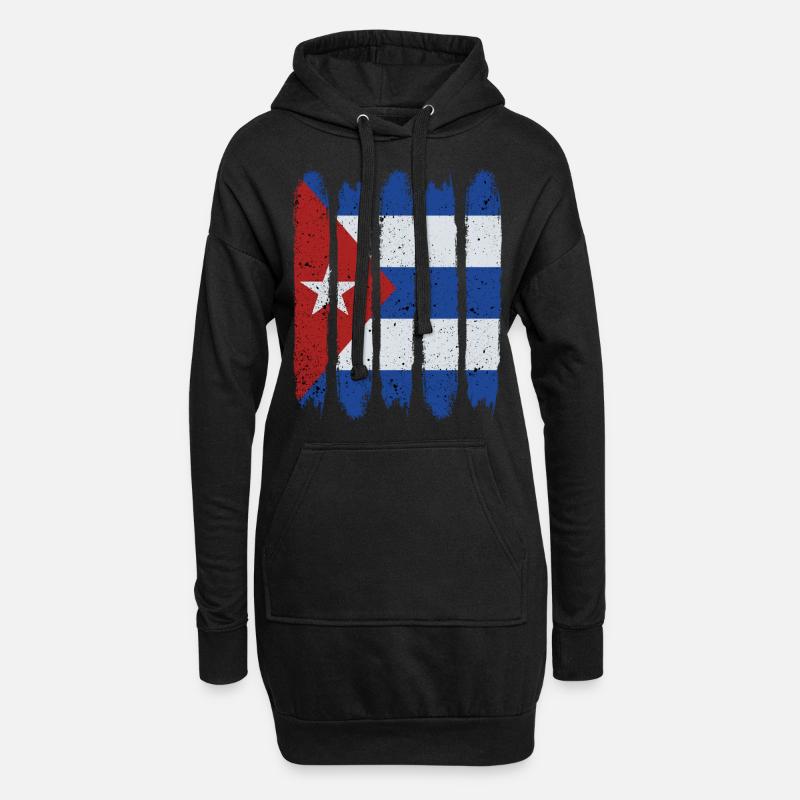 Drapeau cubain cool cadeau moderne de La Havane - Sweat-shirt à capuche long Femme - noir