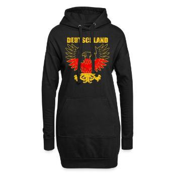 Deutschland Wappen Adler Fussball Trikot - Hoodie-Kleid - Schwarz - Vorne