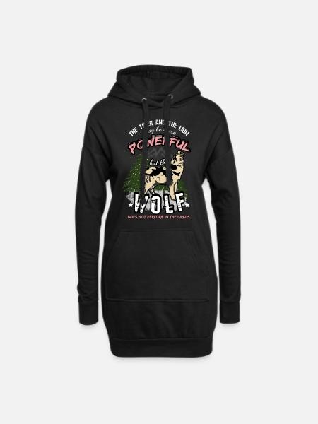Wolf quote saying lion and tiger circus - Hoodie Dress - black