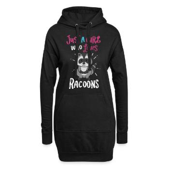 Waschbären - Hoodie-Kleid - Schwarz - Vorne