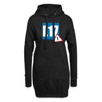 L17 Autofahrer - Hoodie-Kleid - Schwarz - Vorne
