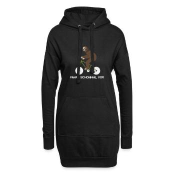 Faultier Fahrrad Radler Geschenk Radeln Rentner - Hoodie-Kleid - Schwarz - Vorne
