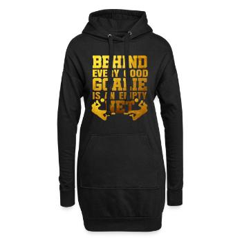 Cadeau de gardien de but de football - Sweat-shirt à capuche long Femme - noir - Devant