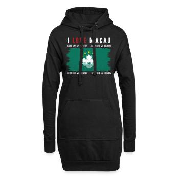Macau - Sweat-shirt à capuche long Femme - noir - Devant