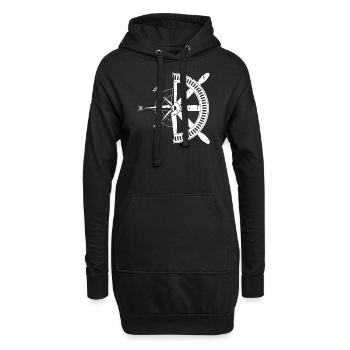 Boussole marin marin idée cadeau de marin - Sweat-shirt à capuche long Femme - noir - Devant