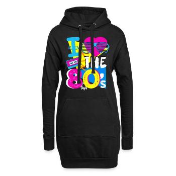 Ich liebe die 80er - 80s Retro Musik Geschenk - Hoodie-Kleid - Schwarz - Vorne