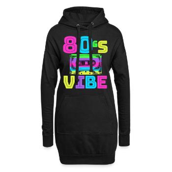 80s Vibe - Retro Vintage 80er Jahre Musik Geschenk - Hoodie-Kleid - Schwarz - Vorne