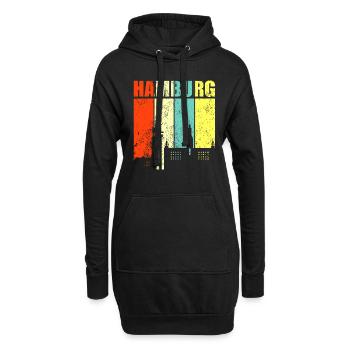 Hambourg - Sweat-shirt à capuche long Femme - noir - Devant