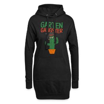 Garten Gangster Gartenbau Kaktus Gärtner Geschenk - Hoodie-Kleid - Schwarz - Vorne